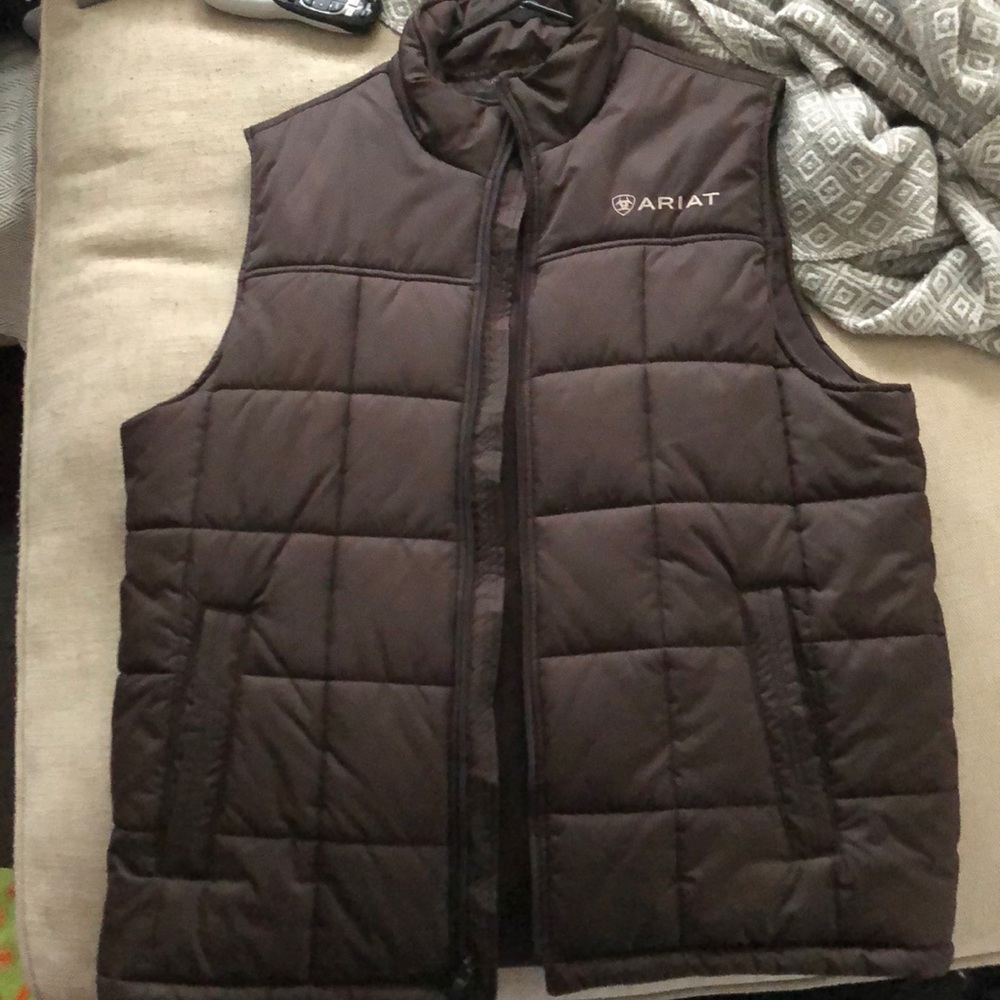 Ariat Brown Fleece Lined Vest Size L